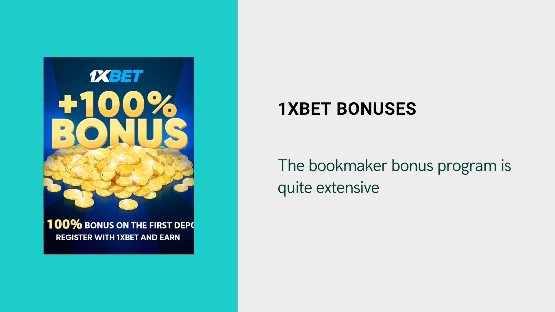 What bonuses does 1xBet offer?